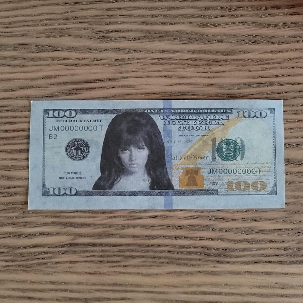 Jessie Murph 100 Dollar Bill Prop/Souvenir 2025